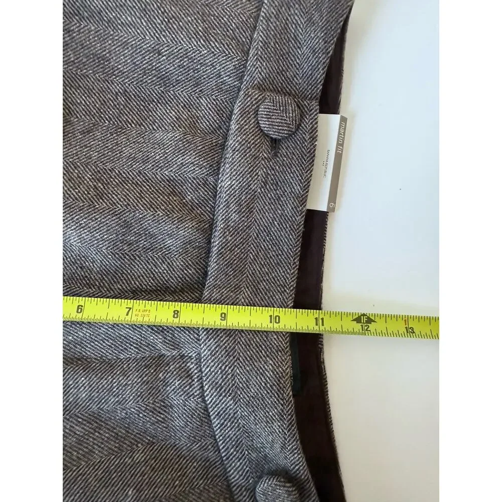 NEW Banana Republic 6 Herringbone Martin Fit Shorts 100% Wool Brown - Picture 7 of 8